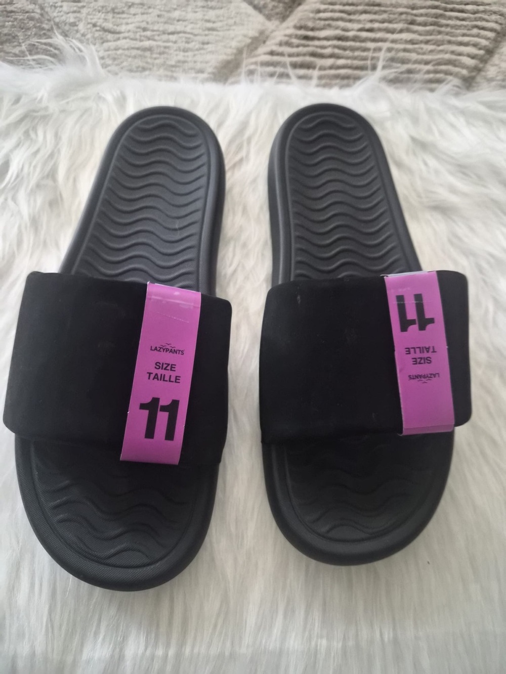 LazyPants Women's Black Slide Sandals - Black